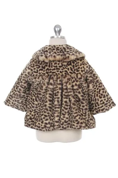 280CH Cheetah Print Extra Soft Fur Half Coat