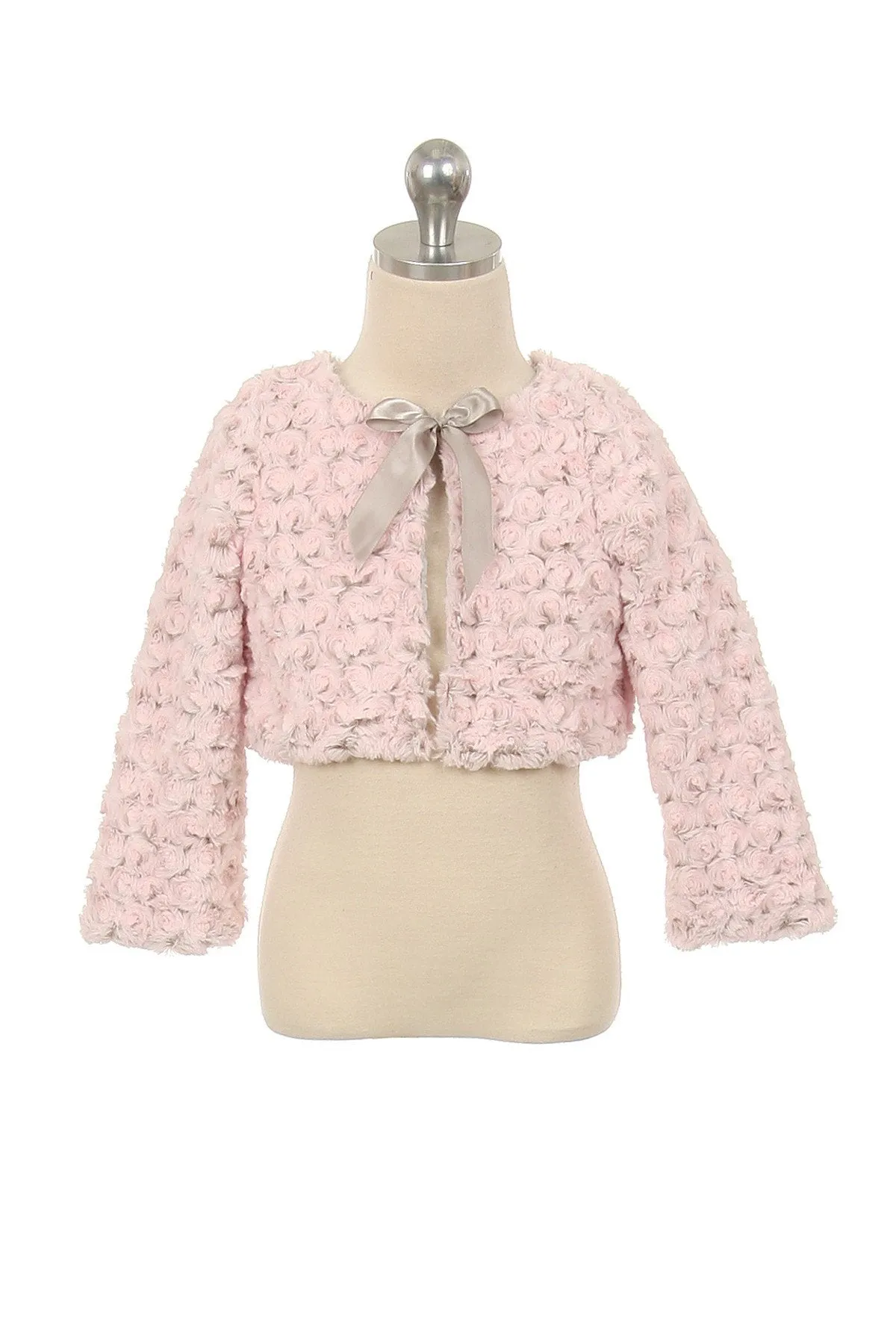 330B Two-Tone Cuddle Fur Bolero for Girls
