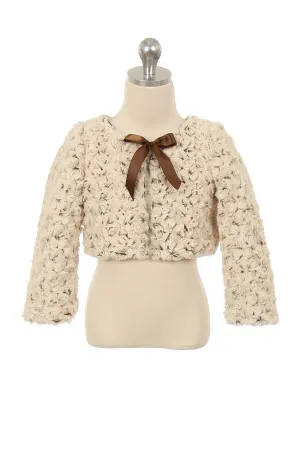 330B Two-Tone Cuddle Fur Bolero for Girls