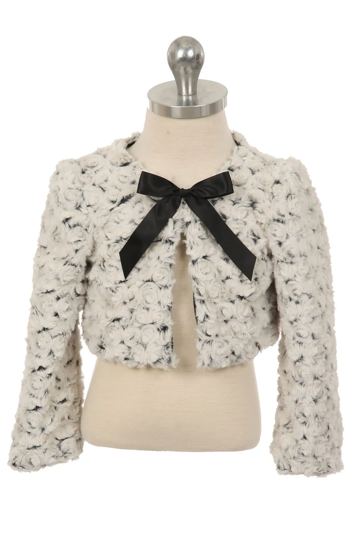 330B Two-Tone Cuddle Fur Bolero for Girls