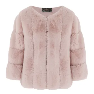 3/4 Sleeve Faux Fur Jacket