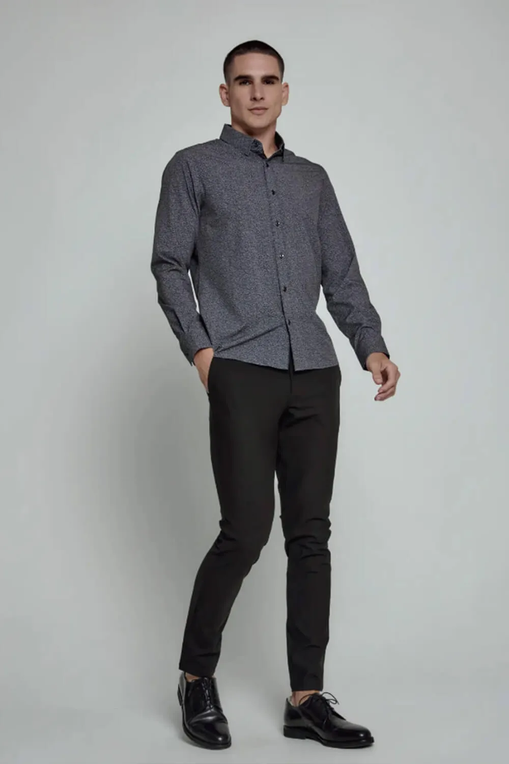 7Diamonds Nolen Woven Shirt for Men in Black | SMKL-7883-BLACK