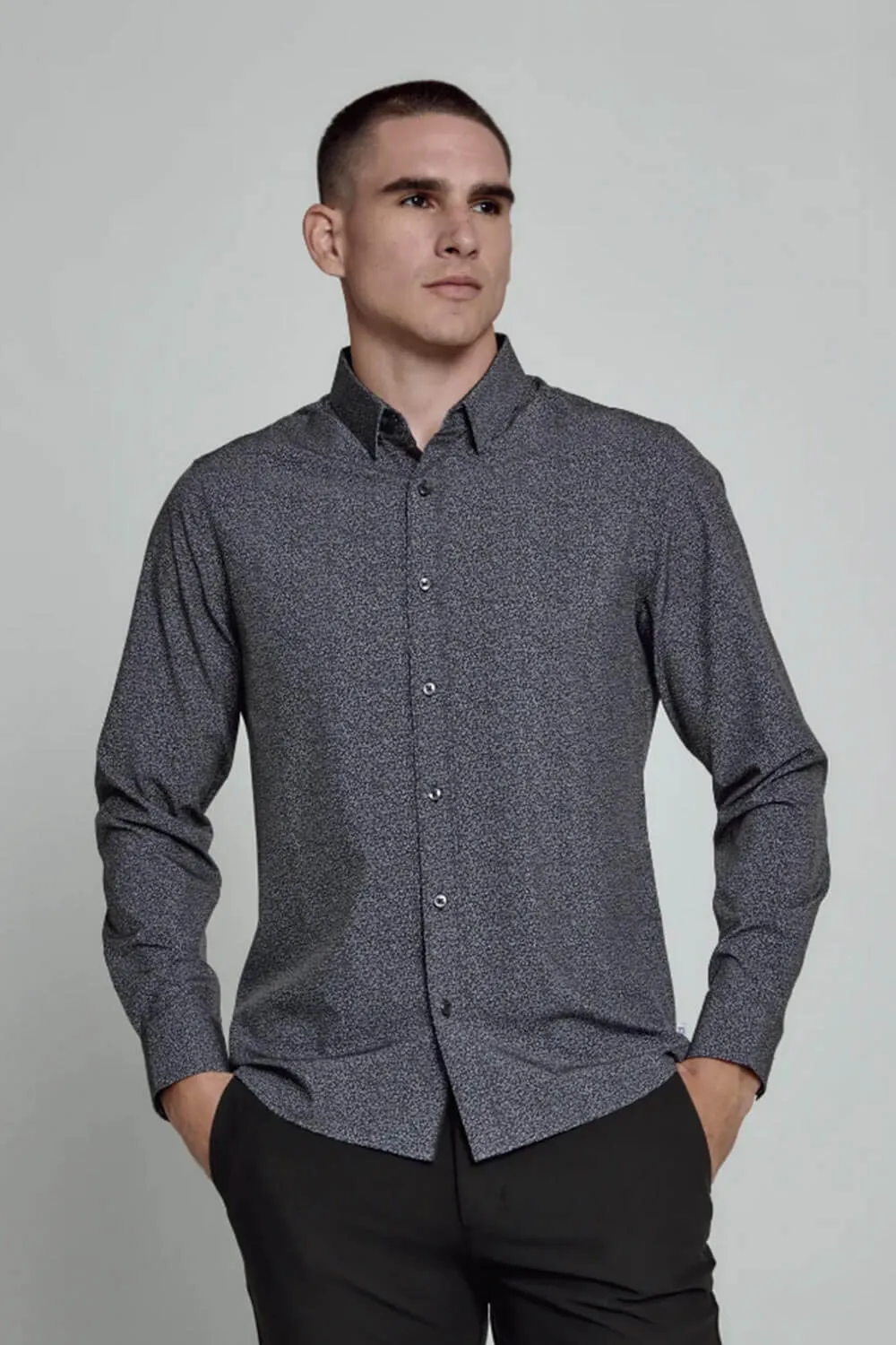 7Diamonds Nolen Woven Shirt for Men in Black | SMKL-7883-BLACK