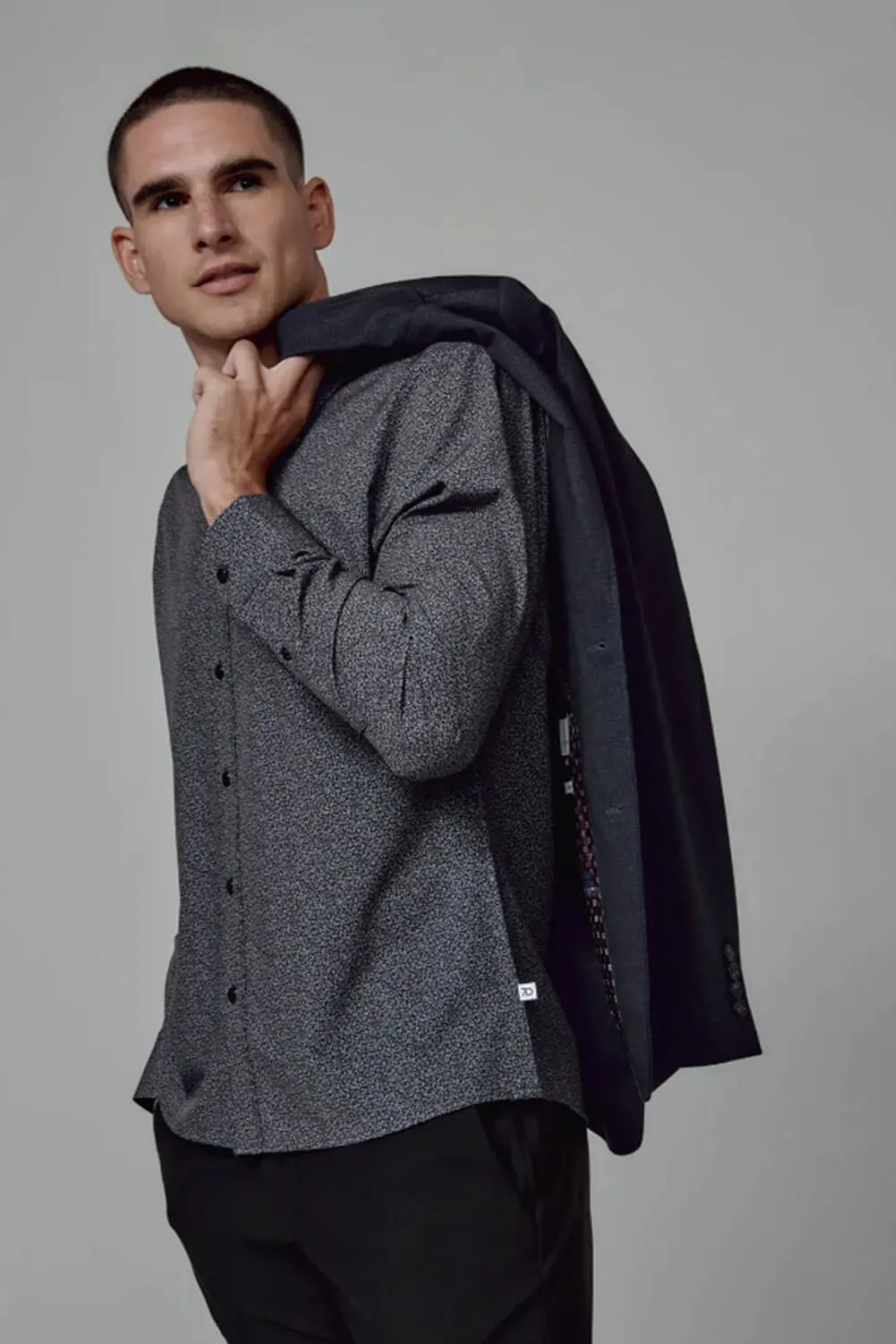 7Diamonds Nolen Woven Shirt for Men in Black | SMKL-7883-BLACK