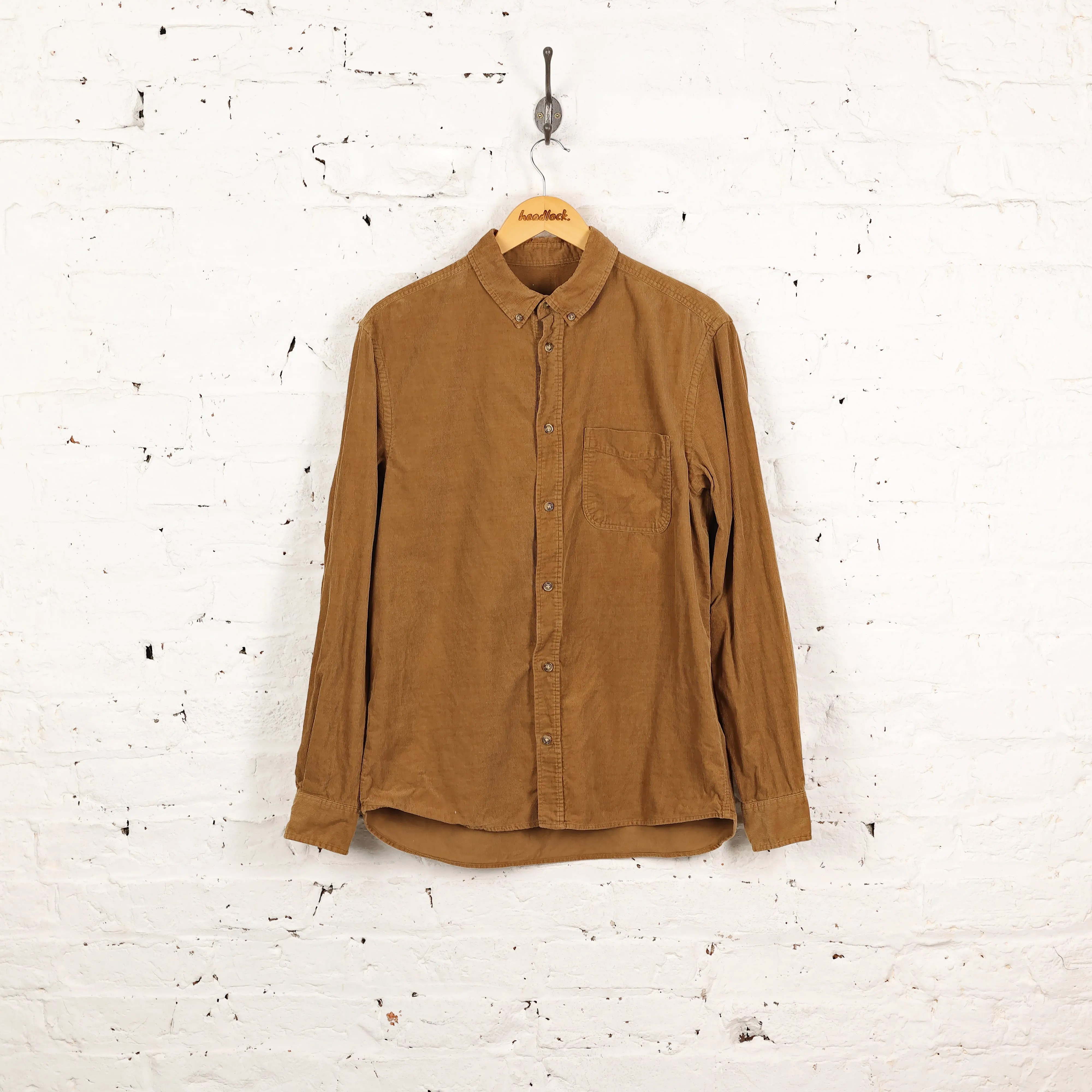 90s Corduroy Shirt - Brown - L