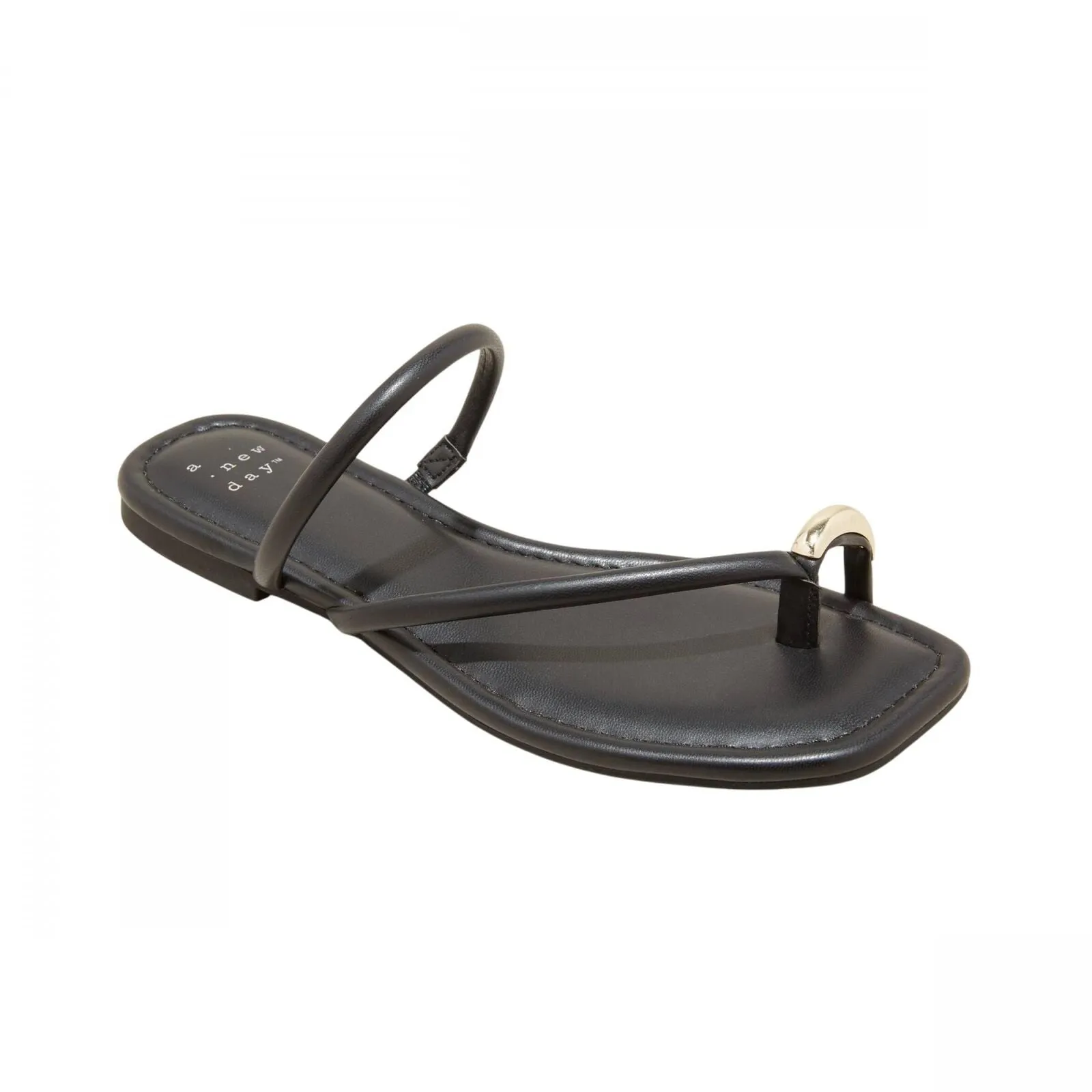 A New Day Womens Hanna Toe Ring Thong Sandals with Memory Foam Insole Black 6M