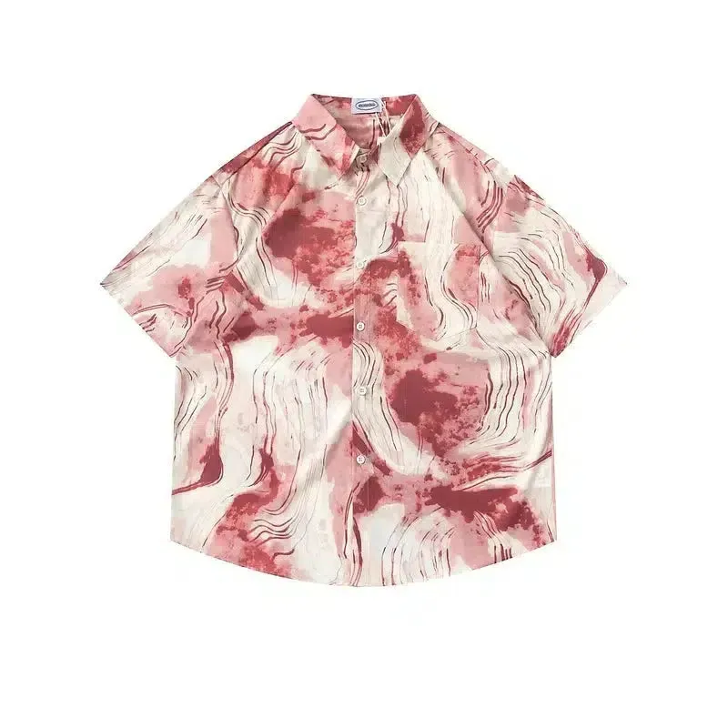 Abstract Print Button-down Shirt