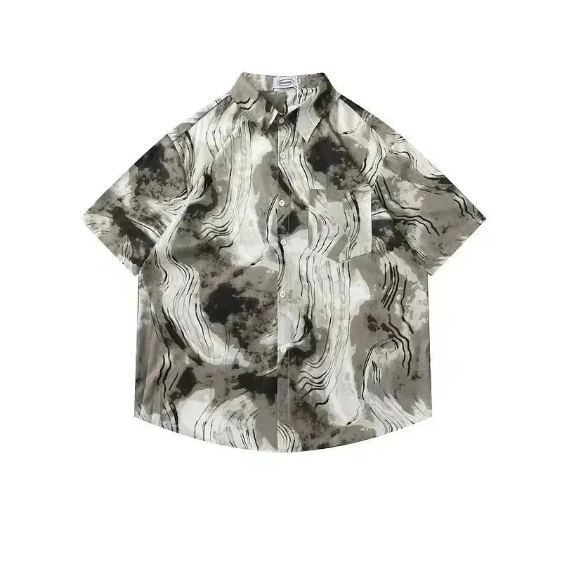 Abstract Print Button-down Shirt