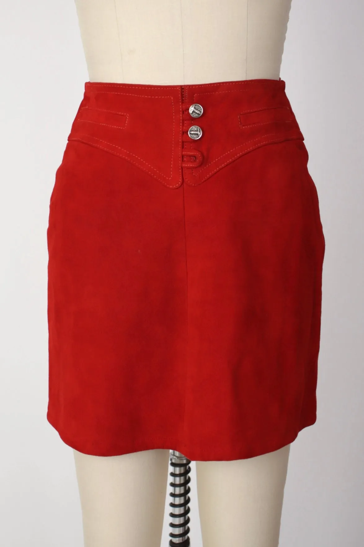 Adolfo Suede Mini Skirt Set