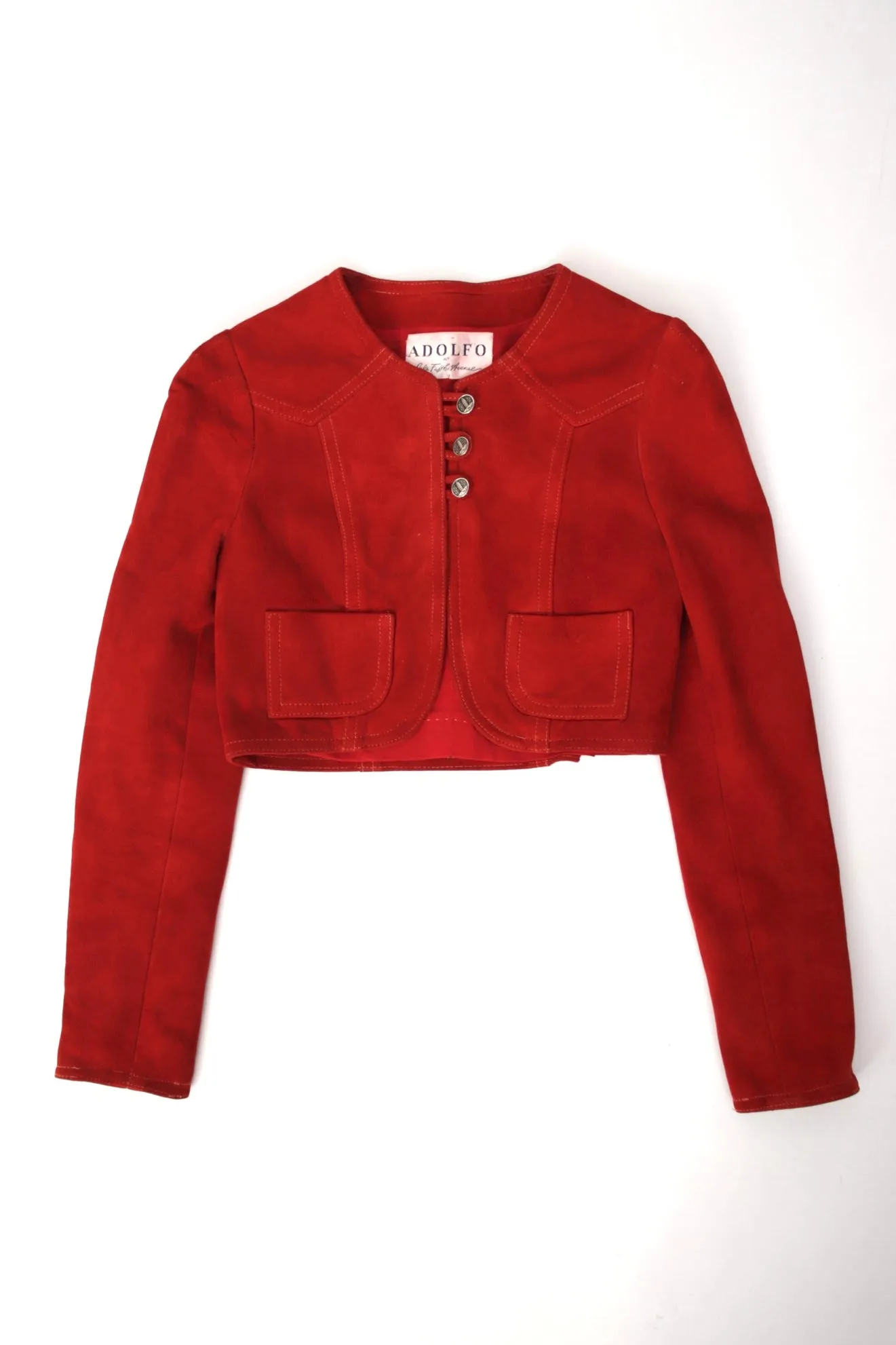 Adolfo Suede Mini Skirt Set