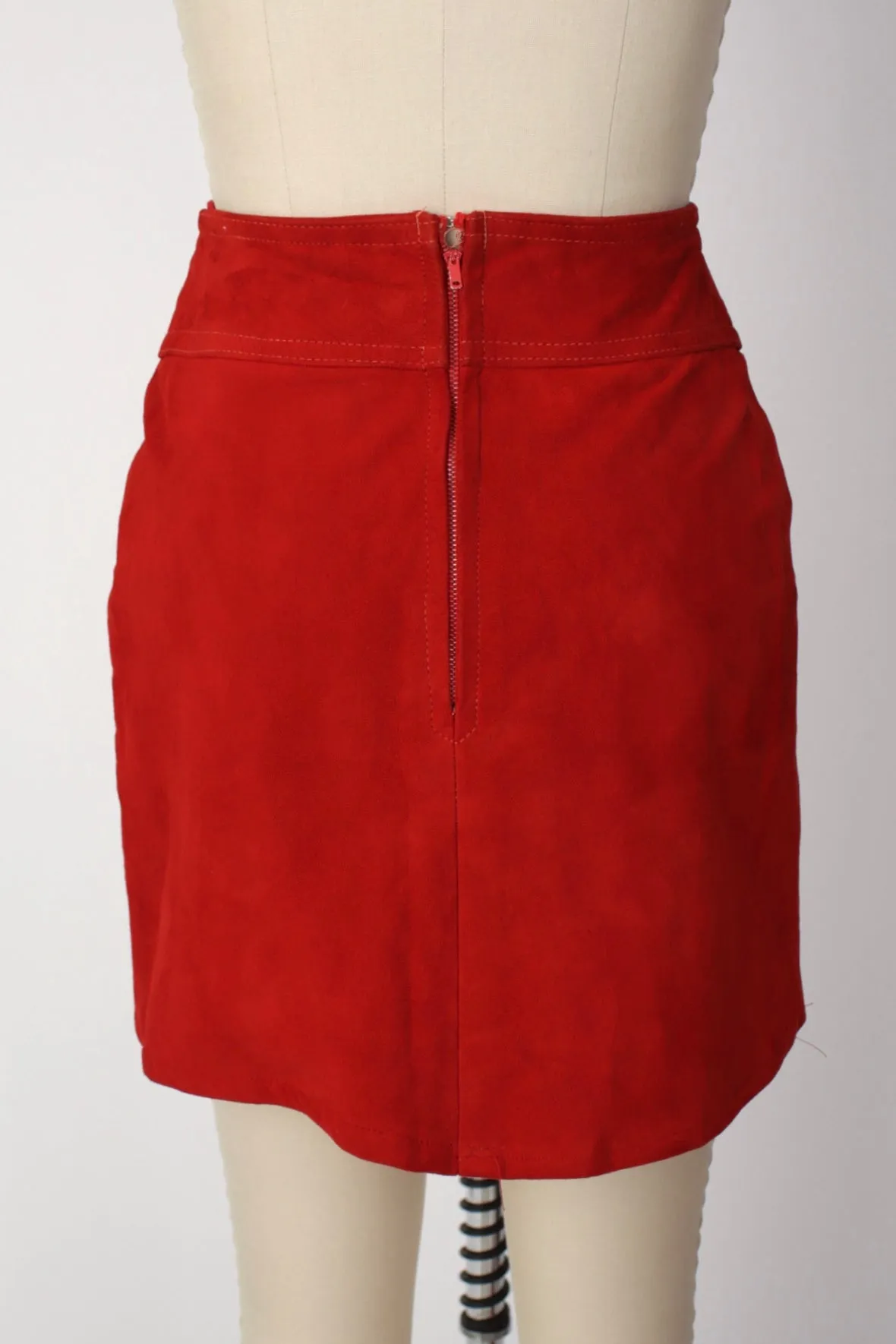 Adolfo Suede Mini Skirt Set