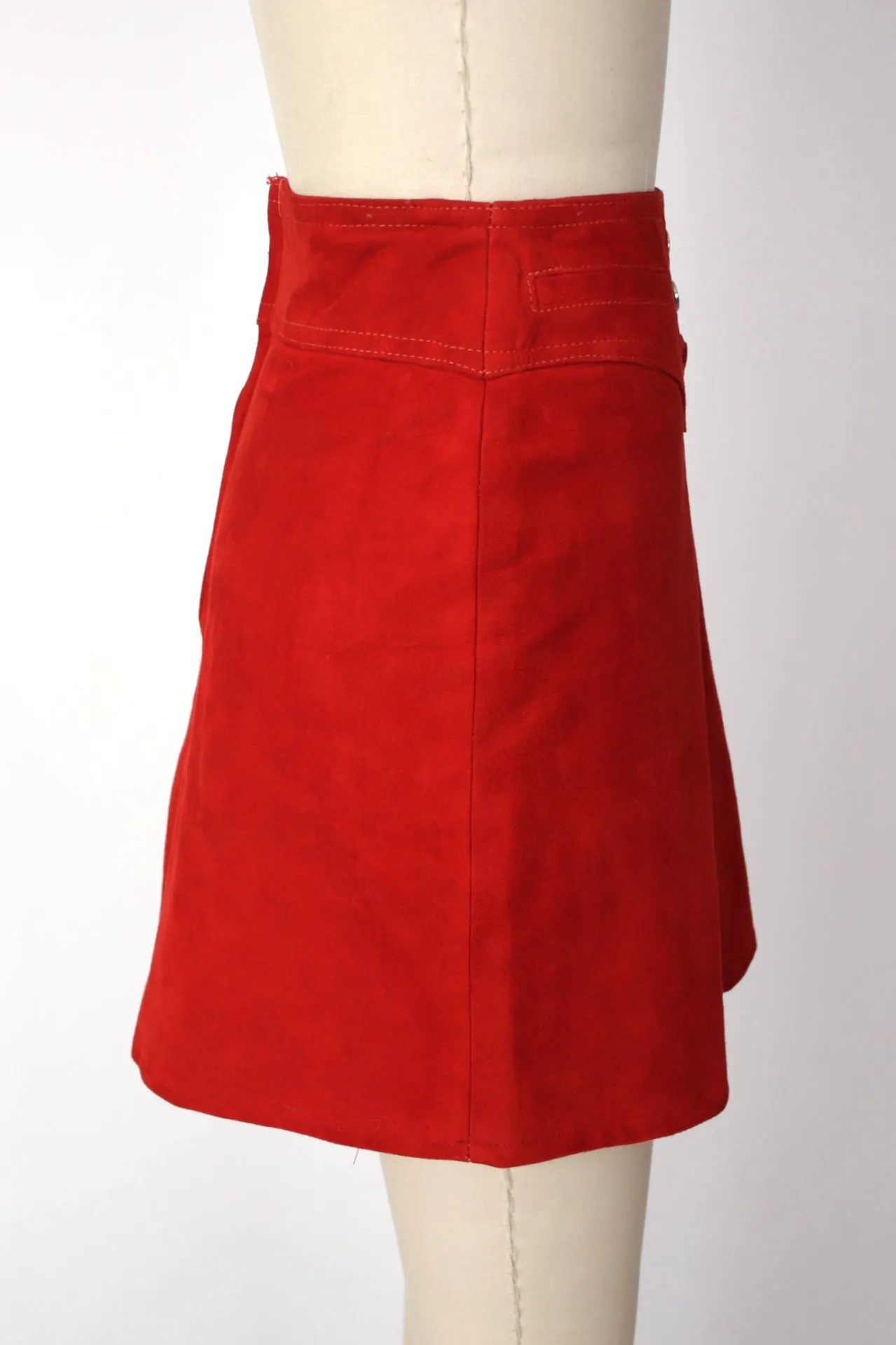 Adolfo Suede Mini Skirt Set
