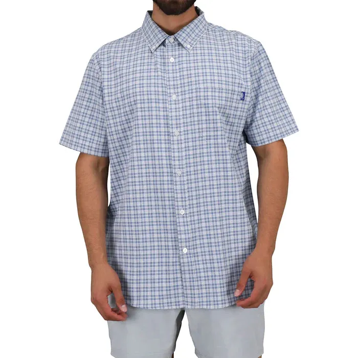 AFTCO MENS DORSAL SS BUTTON DOWN SHIRT - MOONLIGHT HEATHER