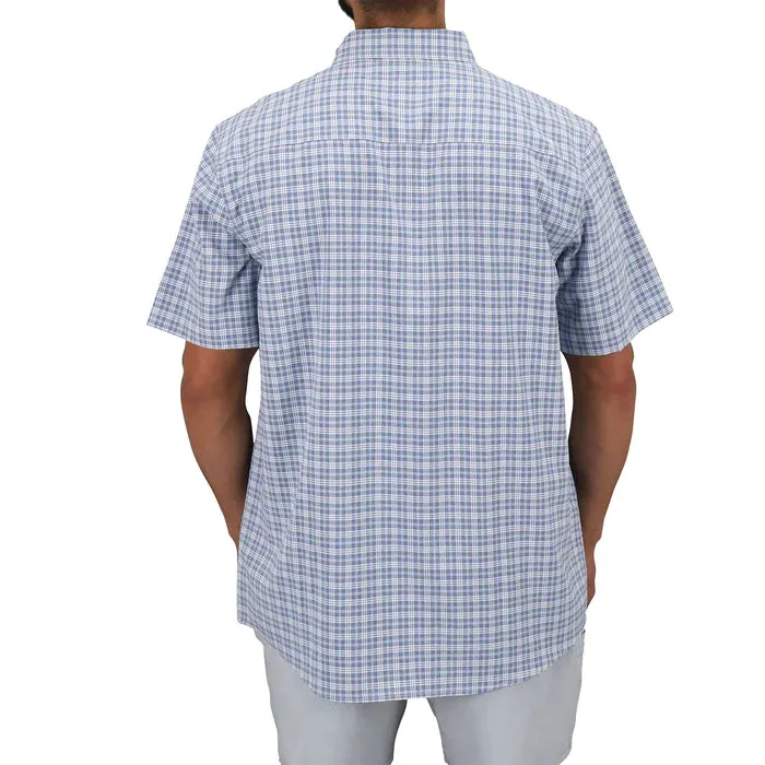 AFTCO MENS DORSAL SS BUTTON DOWN SHIRT - MOONLIGHT HEATHER