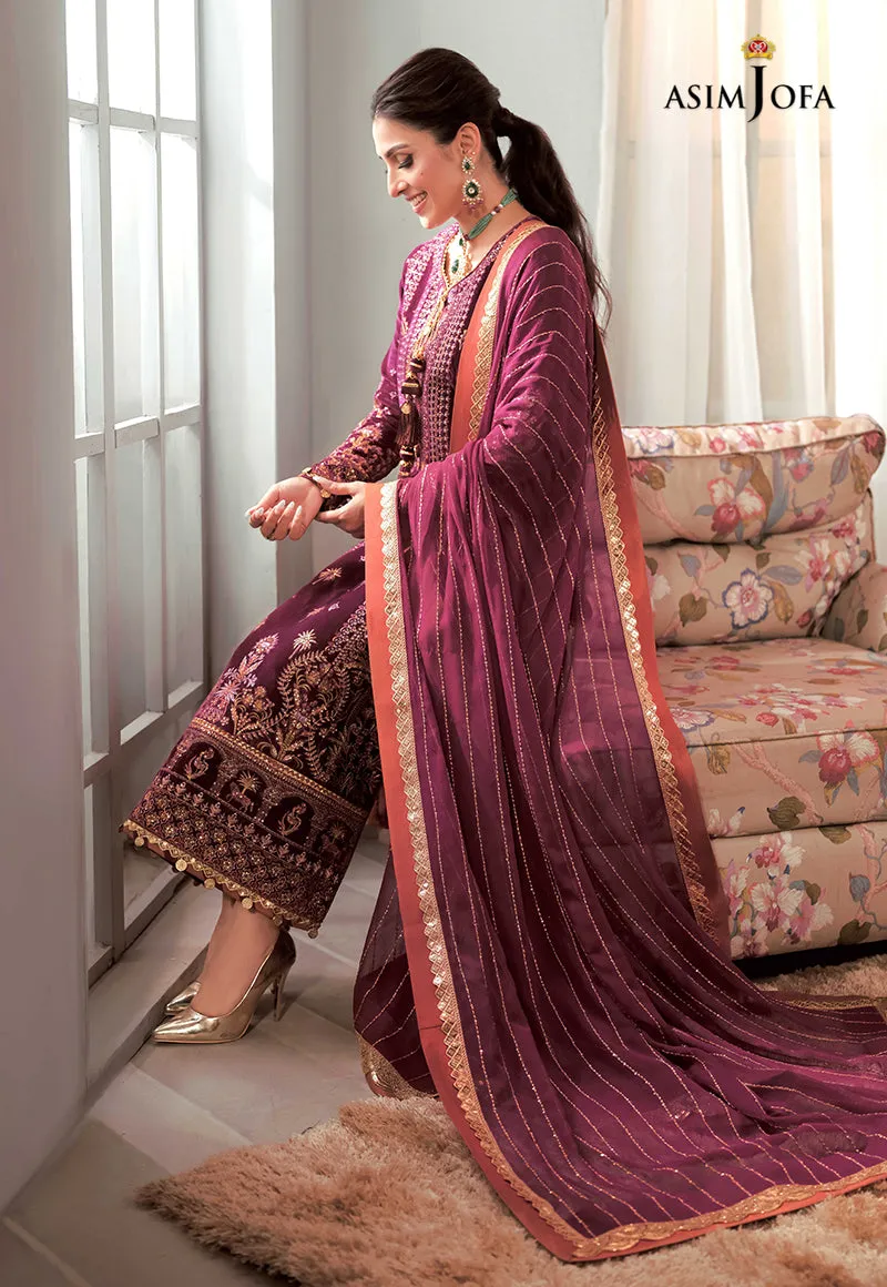 AJAM-10 | The Ayeza Edit by Asim Jofa Makhmal Royal Velvet Winter Collection 2022 | Unstitched Embroidered Velvet Suits