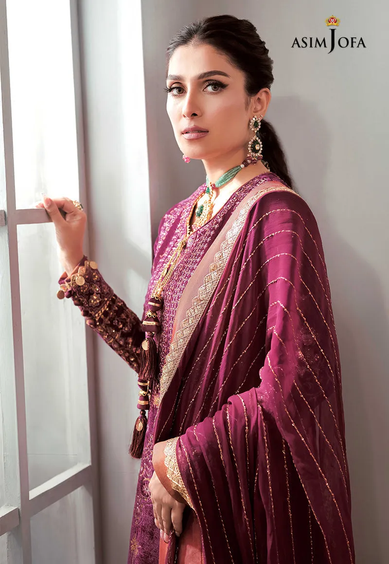 AJAM-10 | The Ayeza Edit by Asim Jofa Makhmal Royal Velvet Winter Collection 2022 | Unstitched Embroidered Velvet Suits