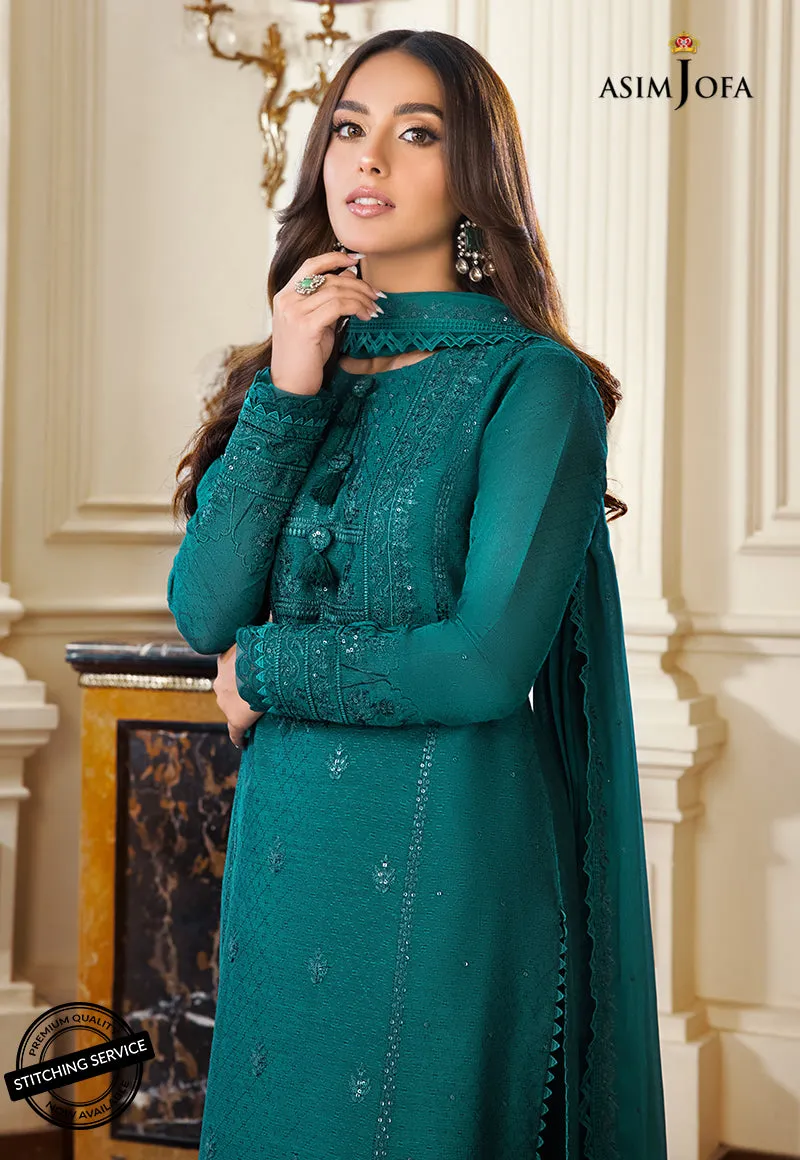 AJIM-15 Asim Jofa The Iqra & Minal Edit Winter Collection 2022 | Unstitched Embroidered Cotton Suits