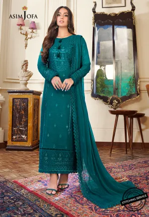 AJIM-15 Asim Jofa The Iqra & Minal Edit Winter Collection 2022 | Unstitched Embroidered Cotton Suits