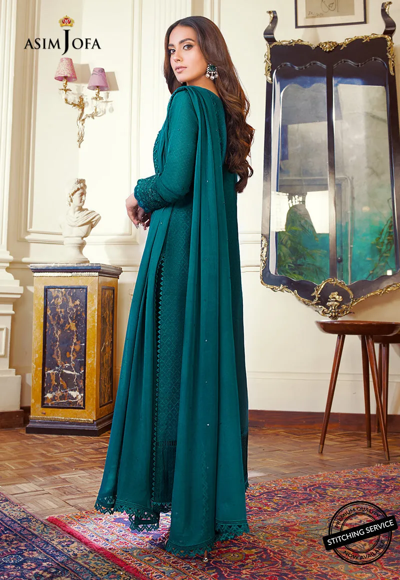 AJIM-15 Asim Jofa The Iqra & Minal Edit Winter Collection 2022 | Unstitched Embroidered Cotton Suits