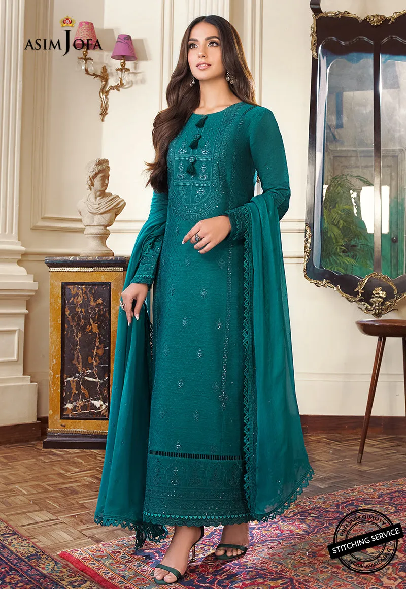 AJIM-15 Asim Jofa The Iqra & Minal Edit Winter Collection 2022 | Unstitched Embroidered Cotton Suits
