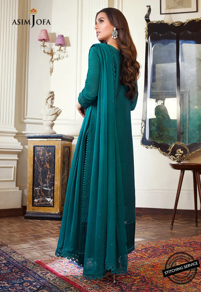AJIM-15 Asim Jofa The Iqra & Minal Edit Winter Collection 2022 | Unstitched Embroidered Cotton Suits