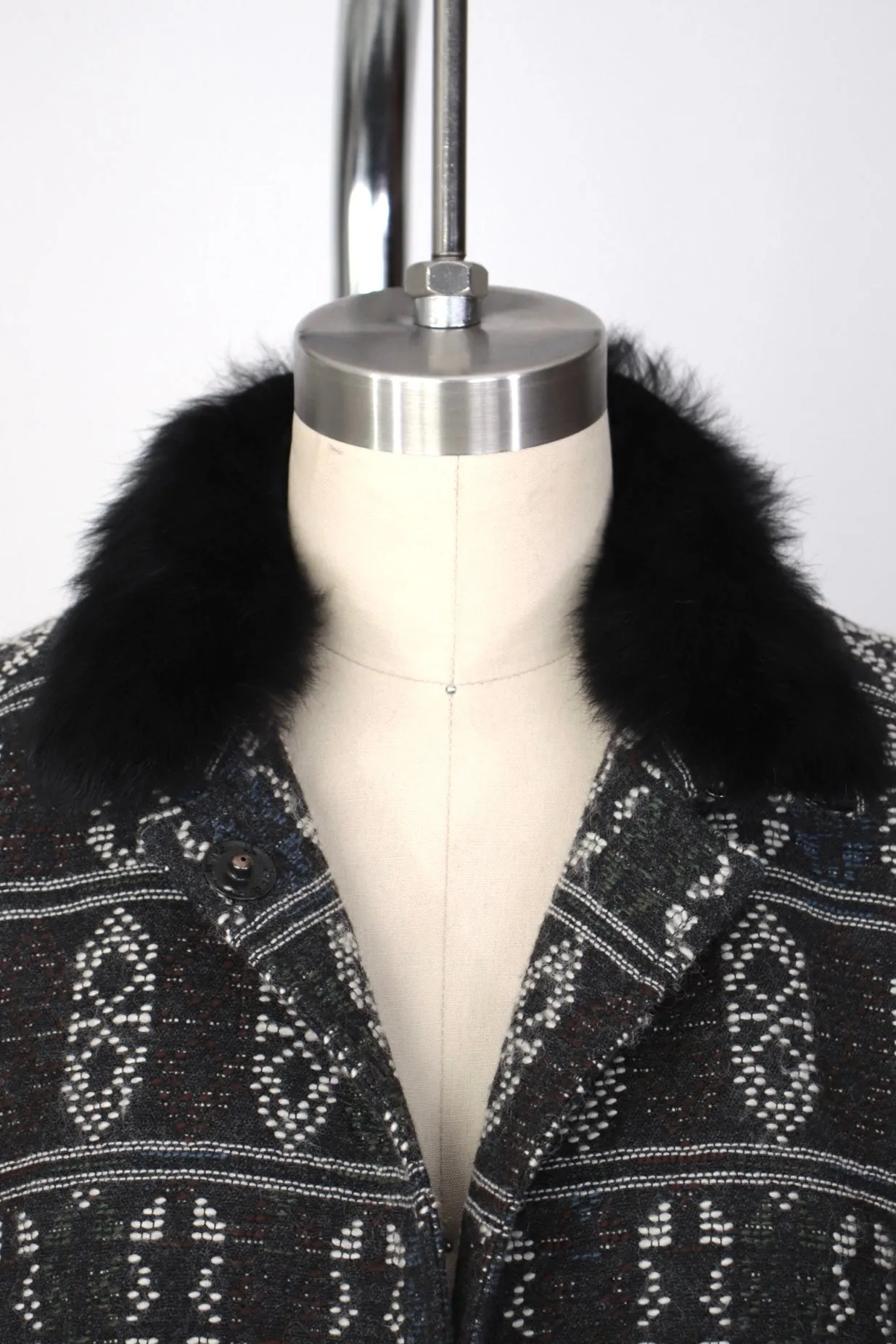 Akris Punto Fur TrIm Jacquard Coat