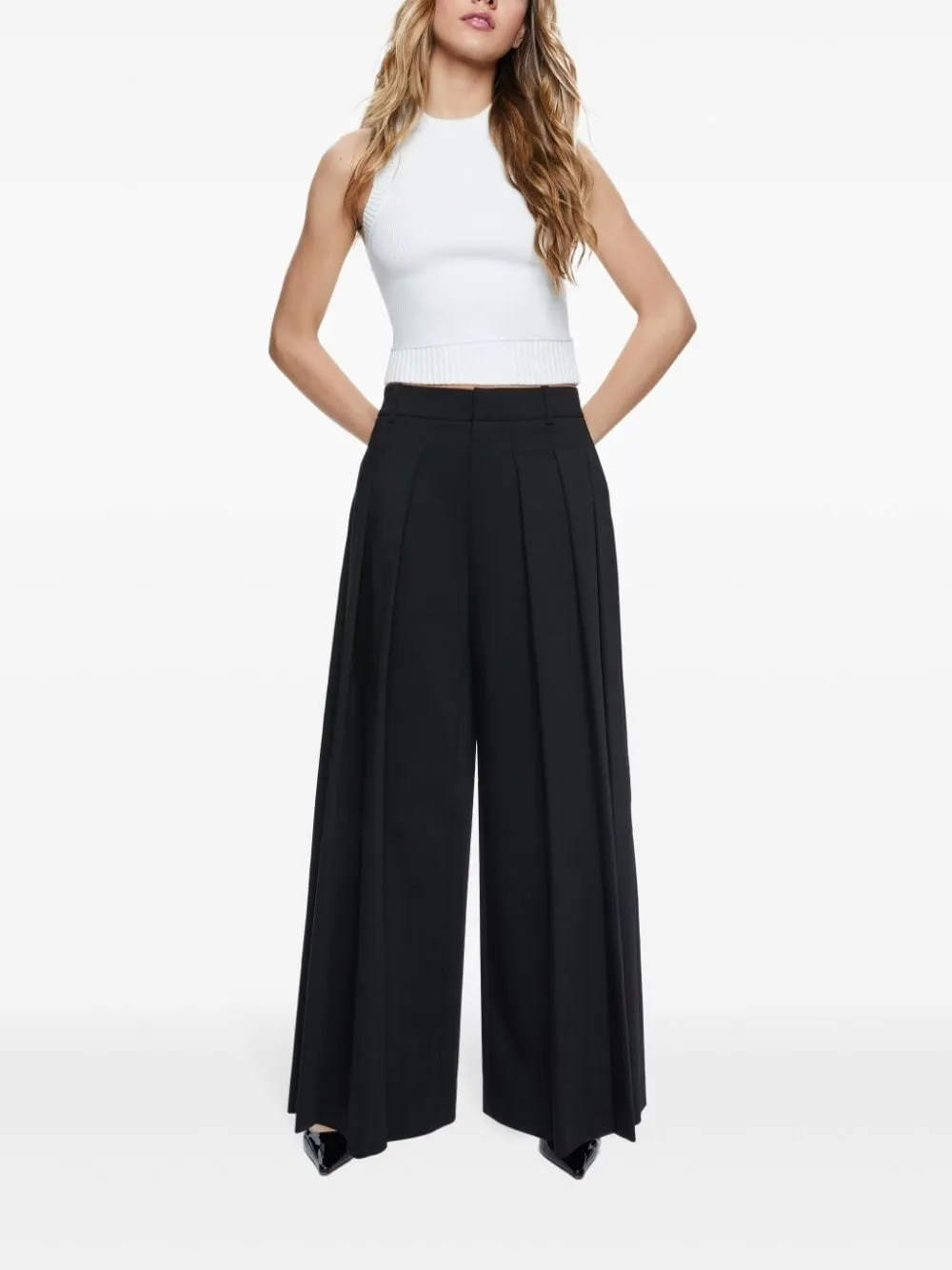 Alice   Olivia Blaire Pleated Pant in Black