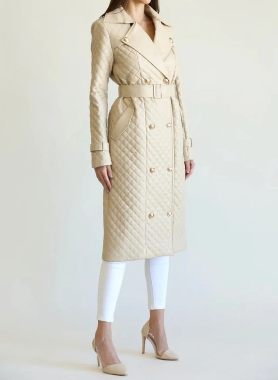 Alma Quilted Dress Trench Coat