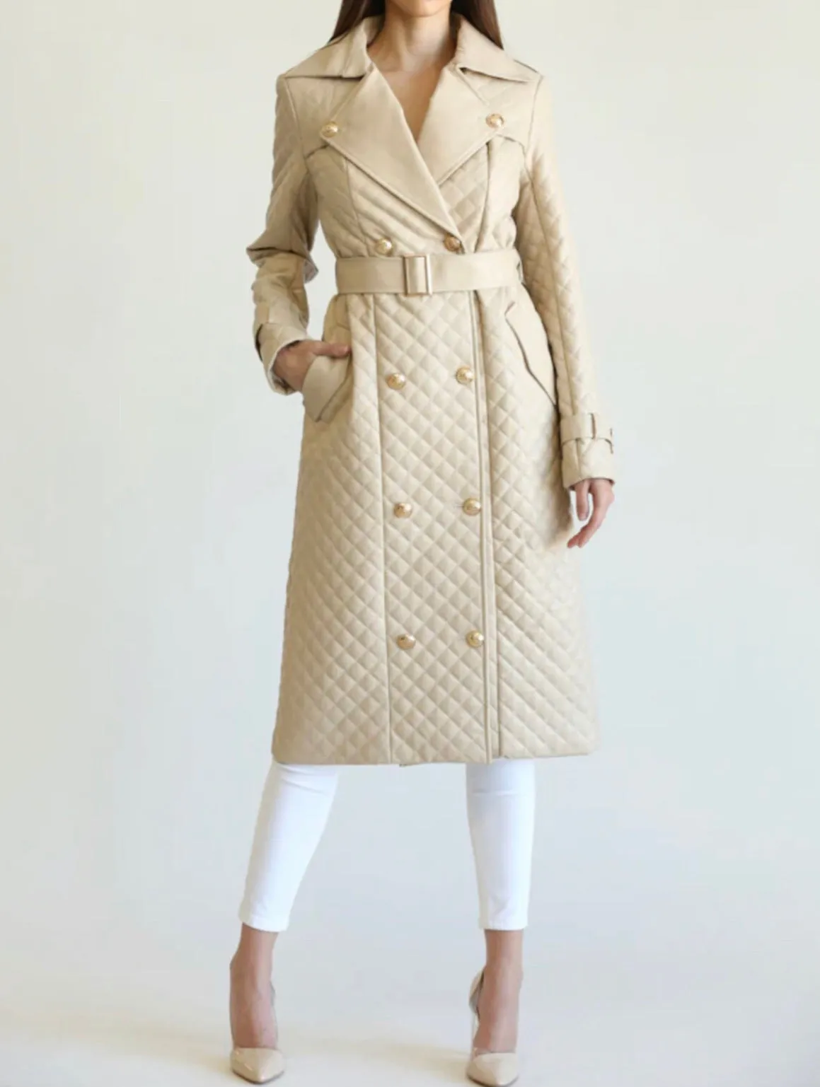 Alma Quilted Dress Trench Coat
