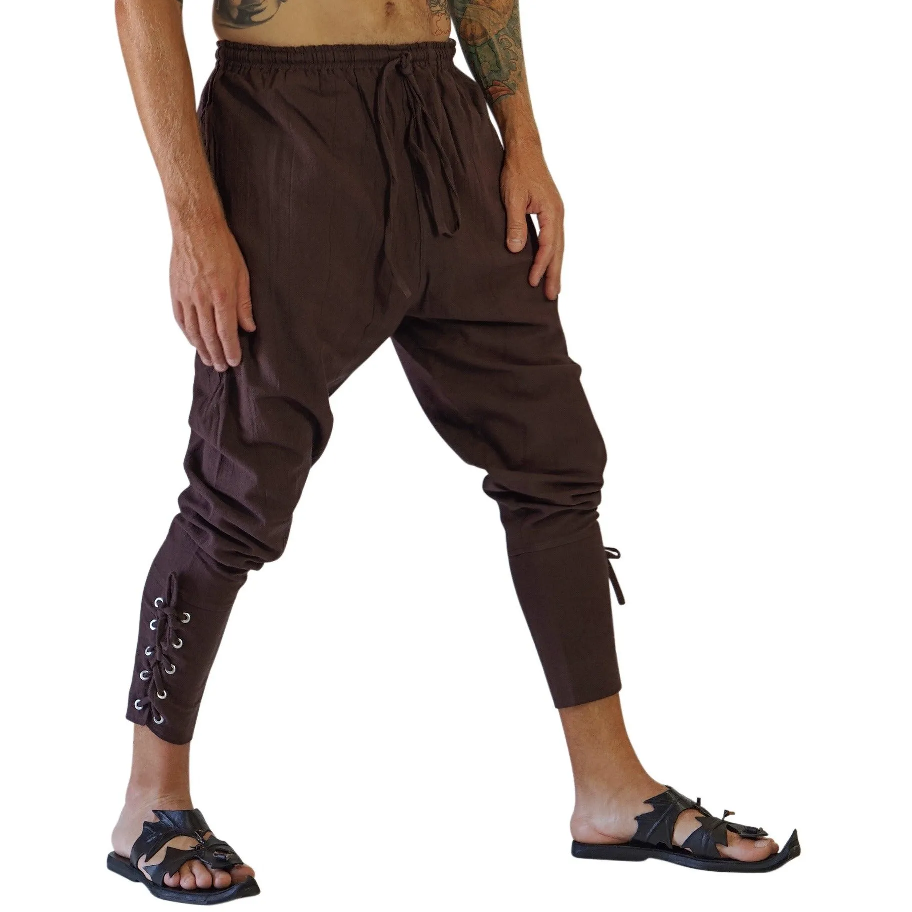 'Ankle Cuff' Medieval Pants - Brown