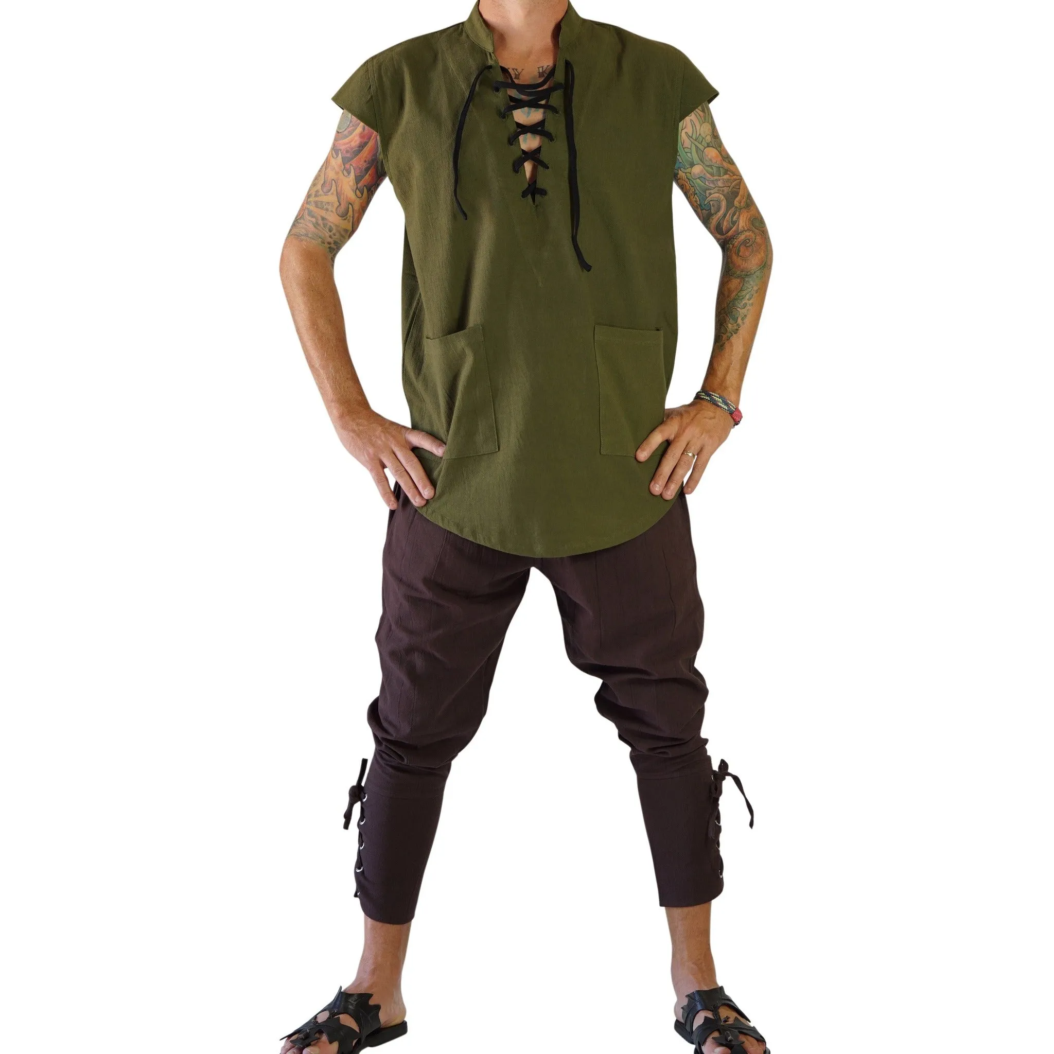 'Ankle Cuff' Medieval Pants - Brown