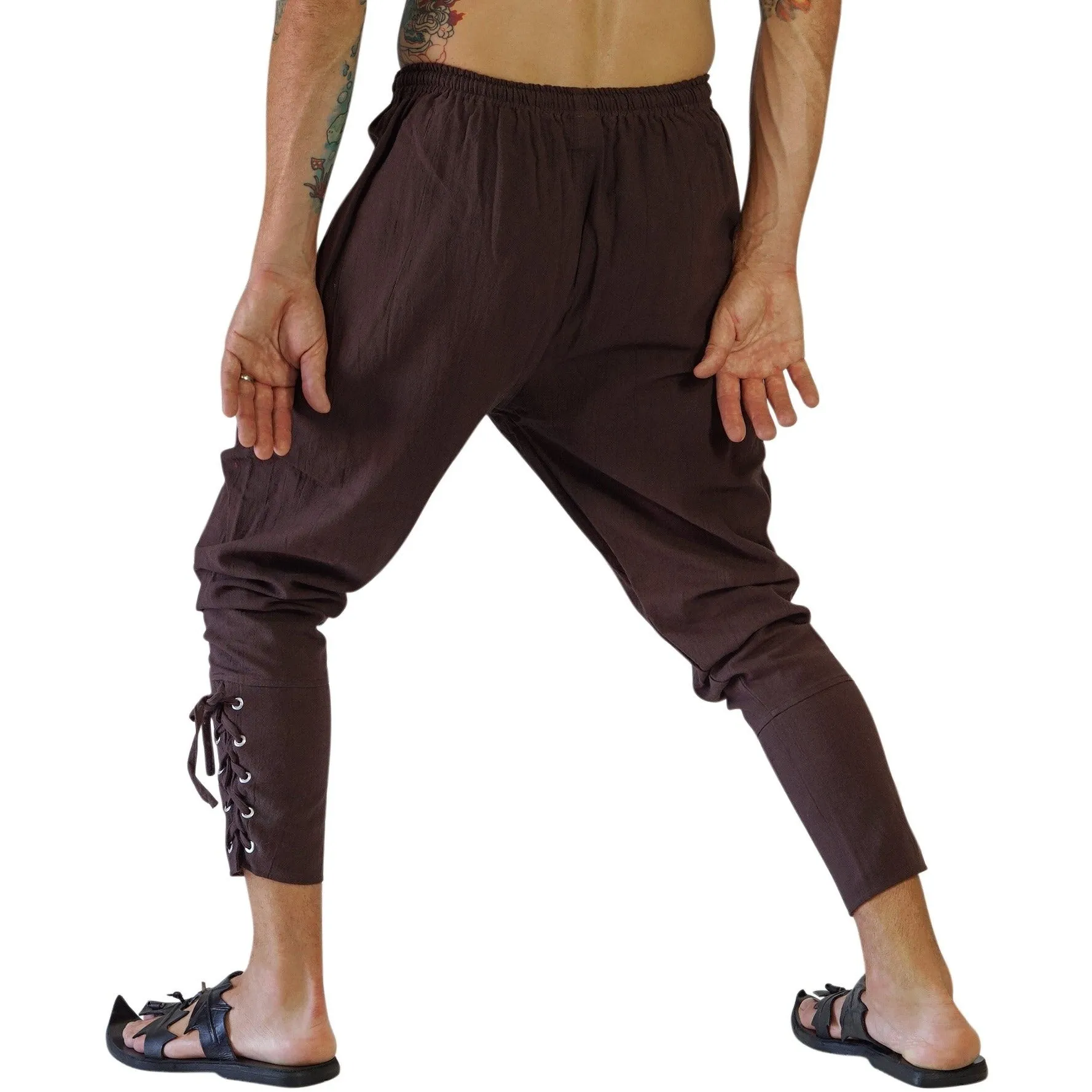'Ankle Cuff' Medieval Pants - Brown