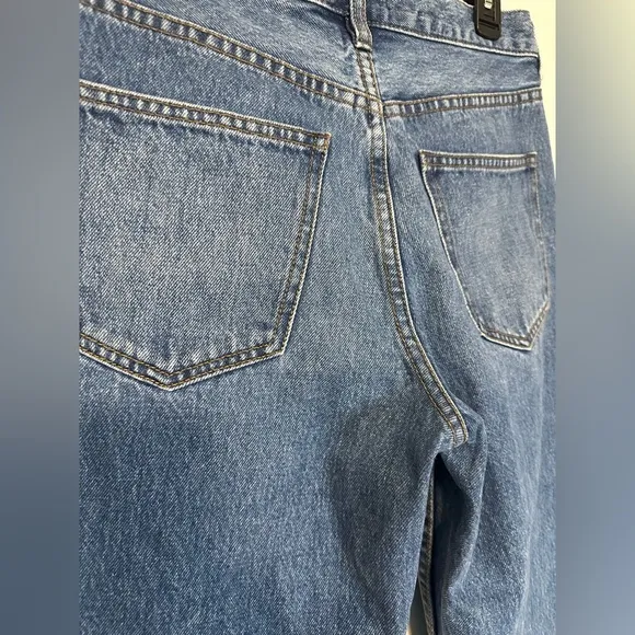 Anthropologie Free People Wide Leg Jeans 28 Women 100% Cotton High Rise Frayed