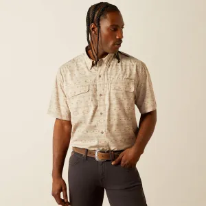 Ariat Men's Taupe Southwest Print VentTEK Outbound Classic Fit Button-Down Short Sleeve Shirt