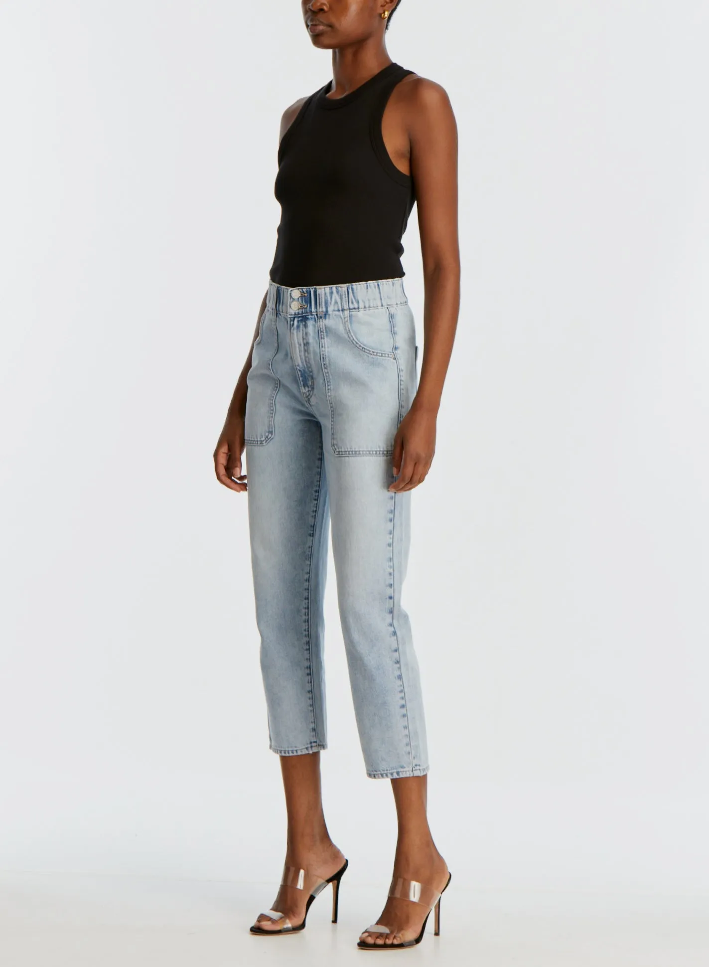 ARYA CARGO STRAIGHT LEG CROP IN CASCADE SUN