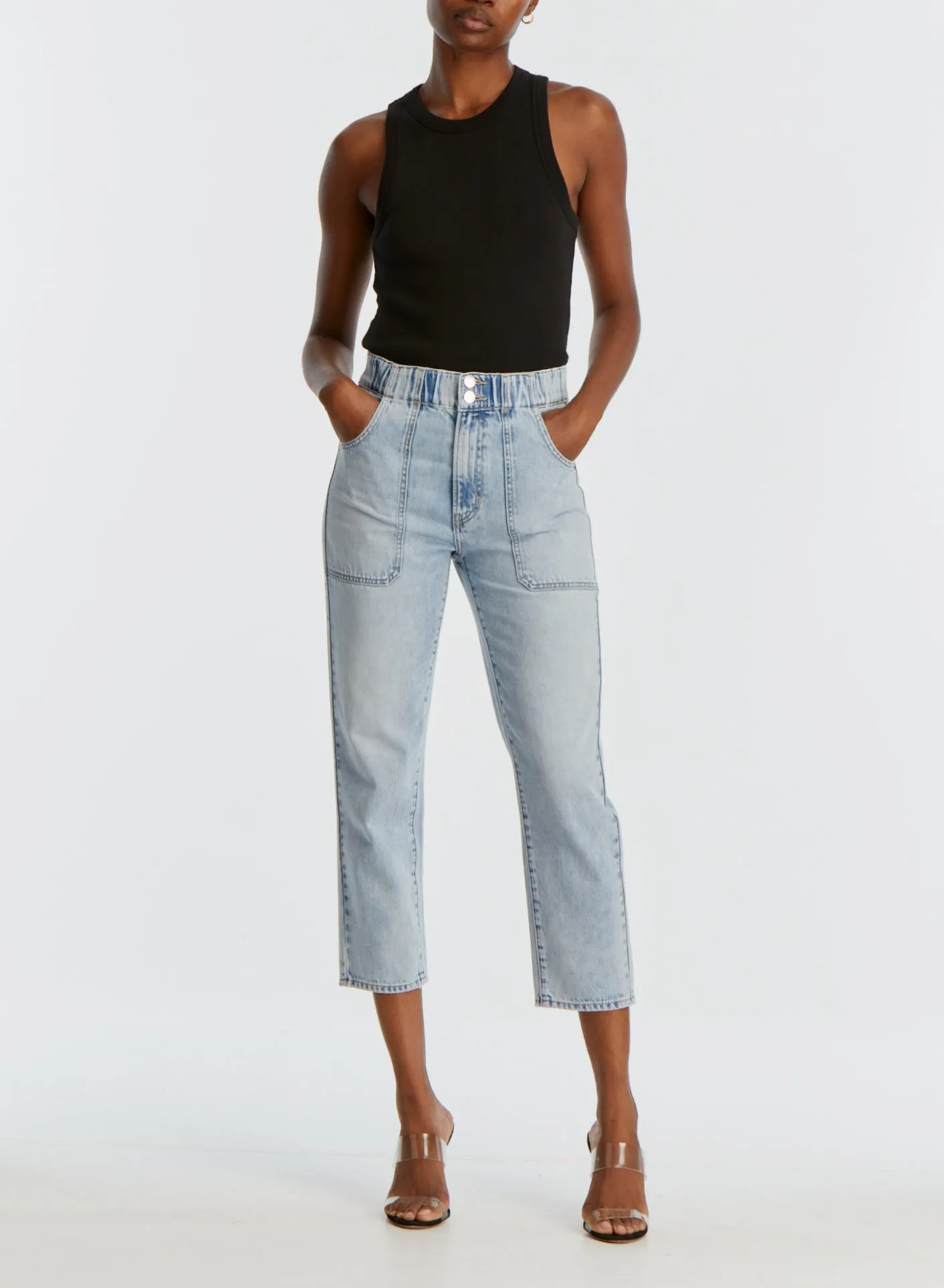 ARYA CARGO STRAIGHT LEG CROP IN CASCADE SUN