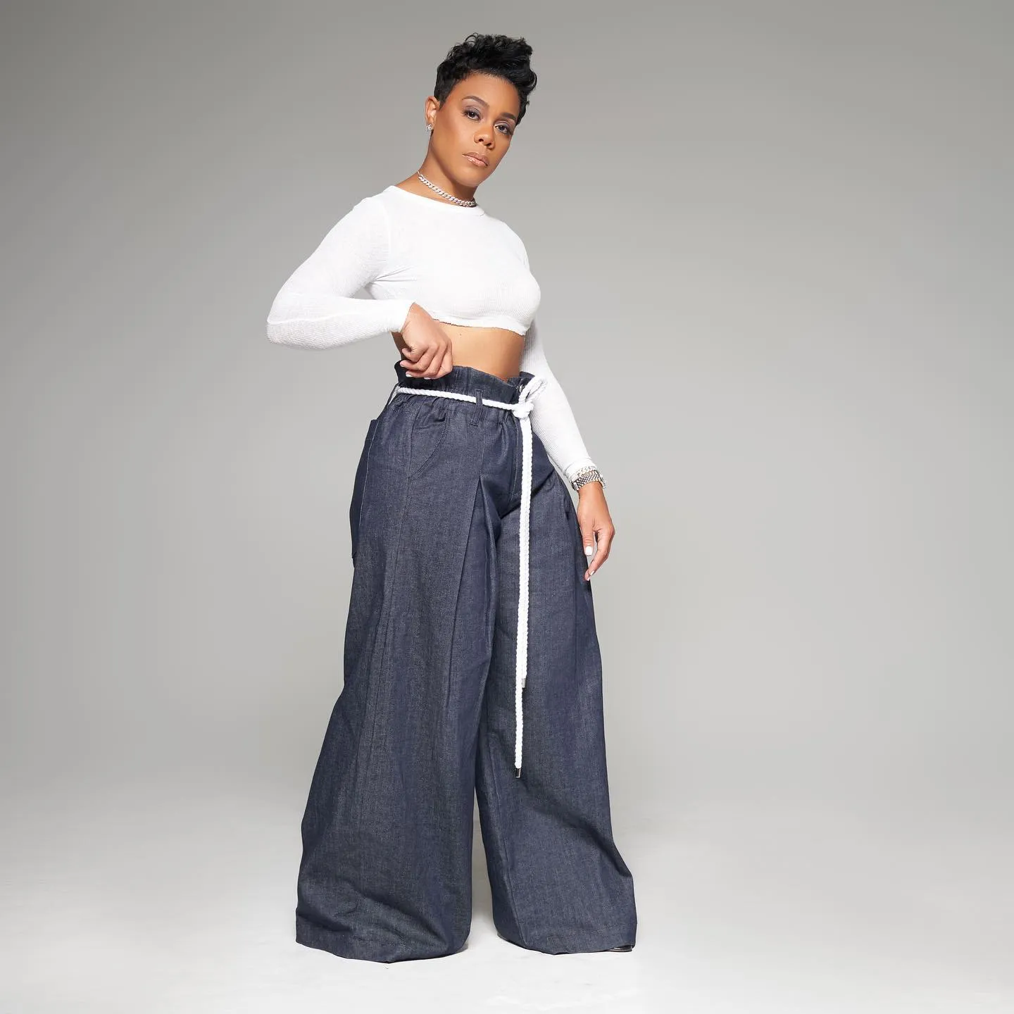 Austyn Wide Leg Jeans - Dark Denim