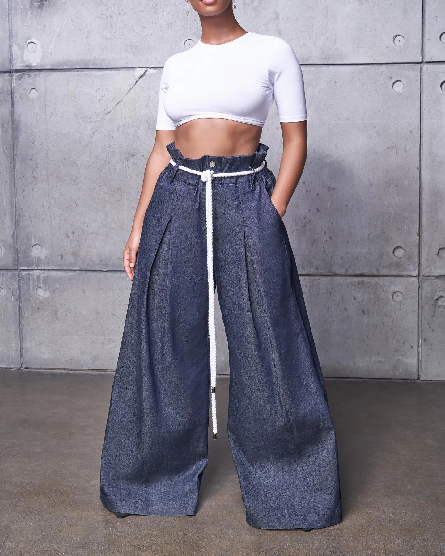 Austyn Wide Leg Jeans - Dark Denim