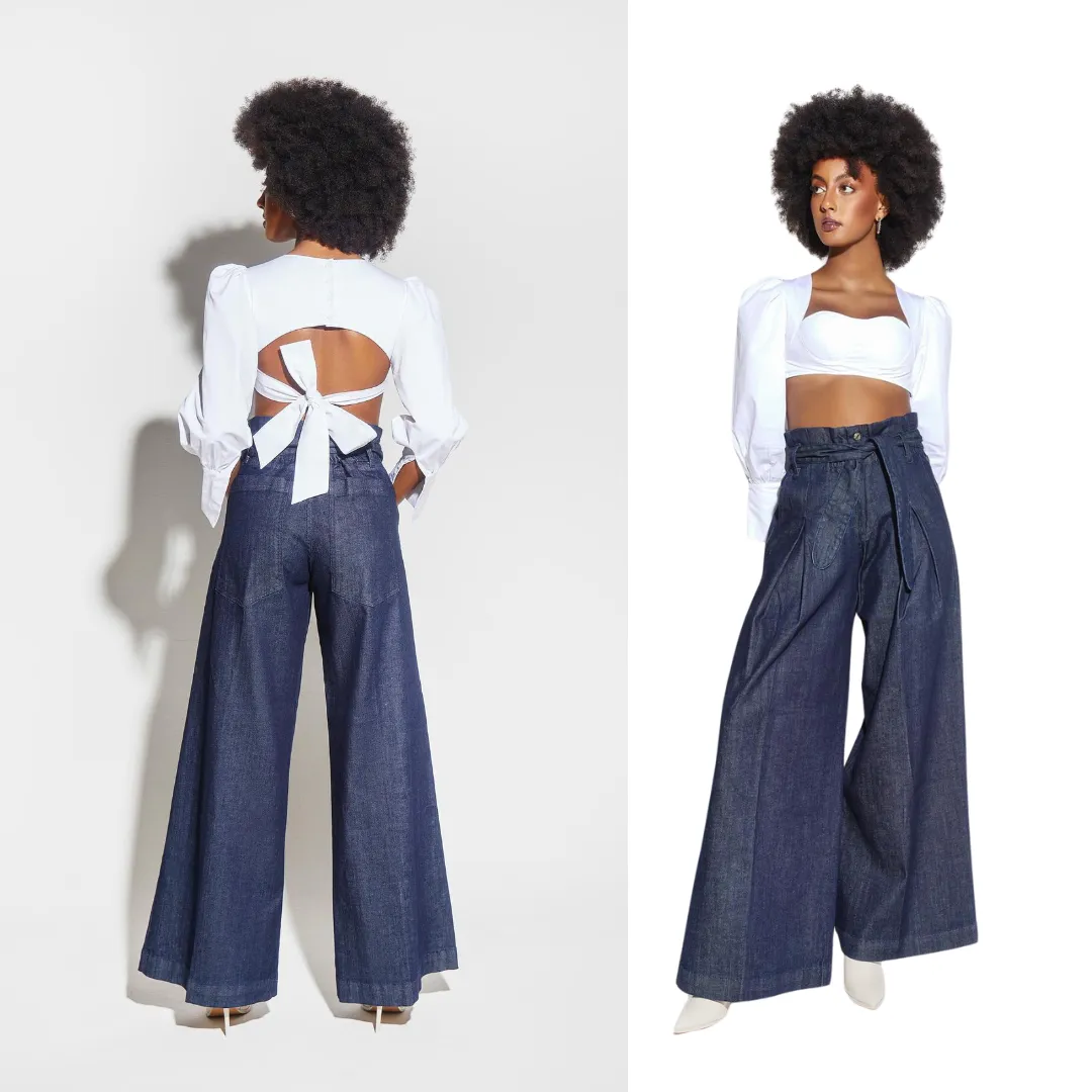 Austyn Wide Leg Jeans - Dark Denim