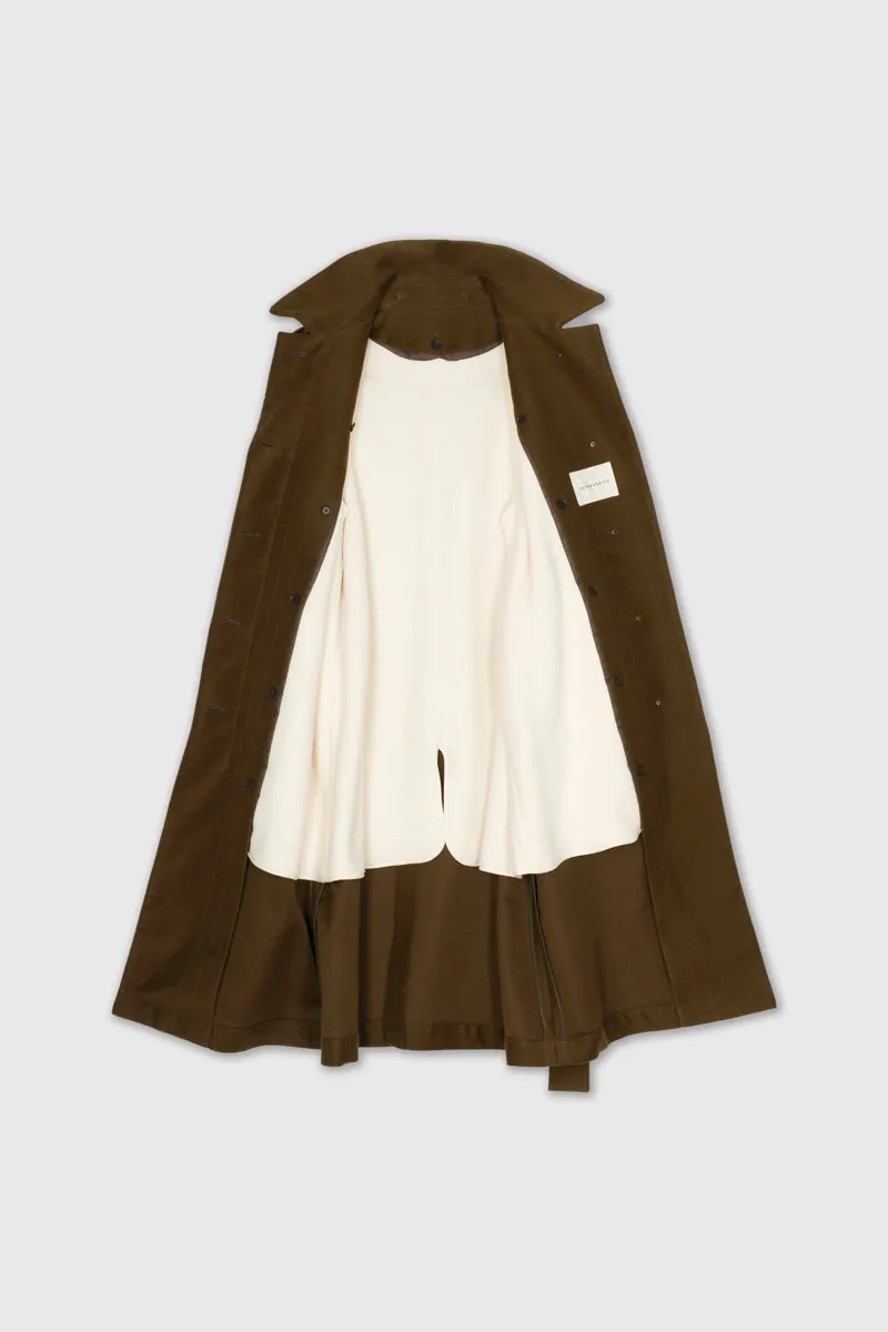 Balmacaan Coat in Olive