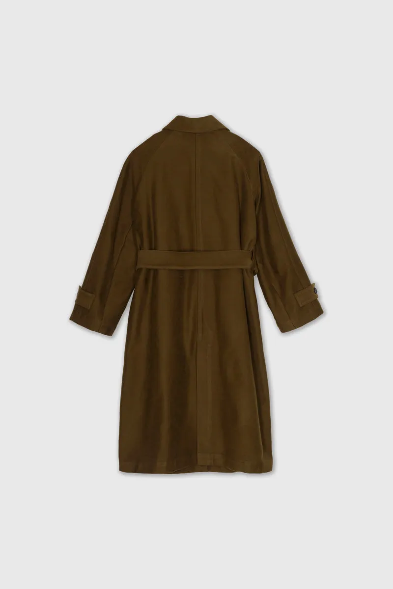 Balmacaan Coat in Olive