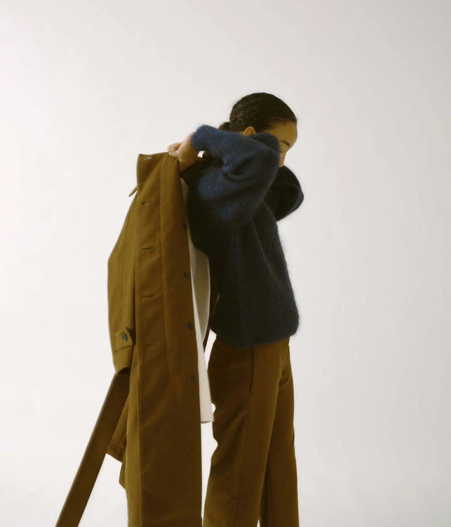 Balmacaan Coat in Olive