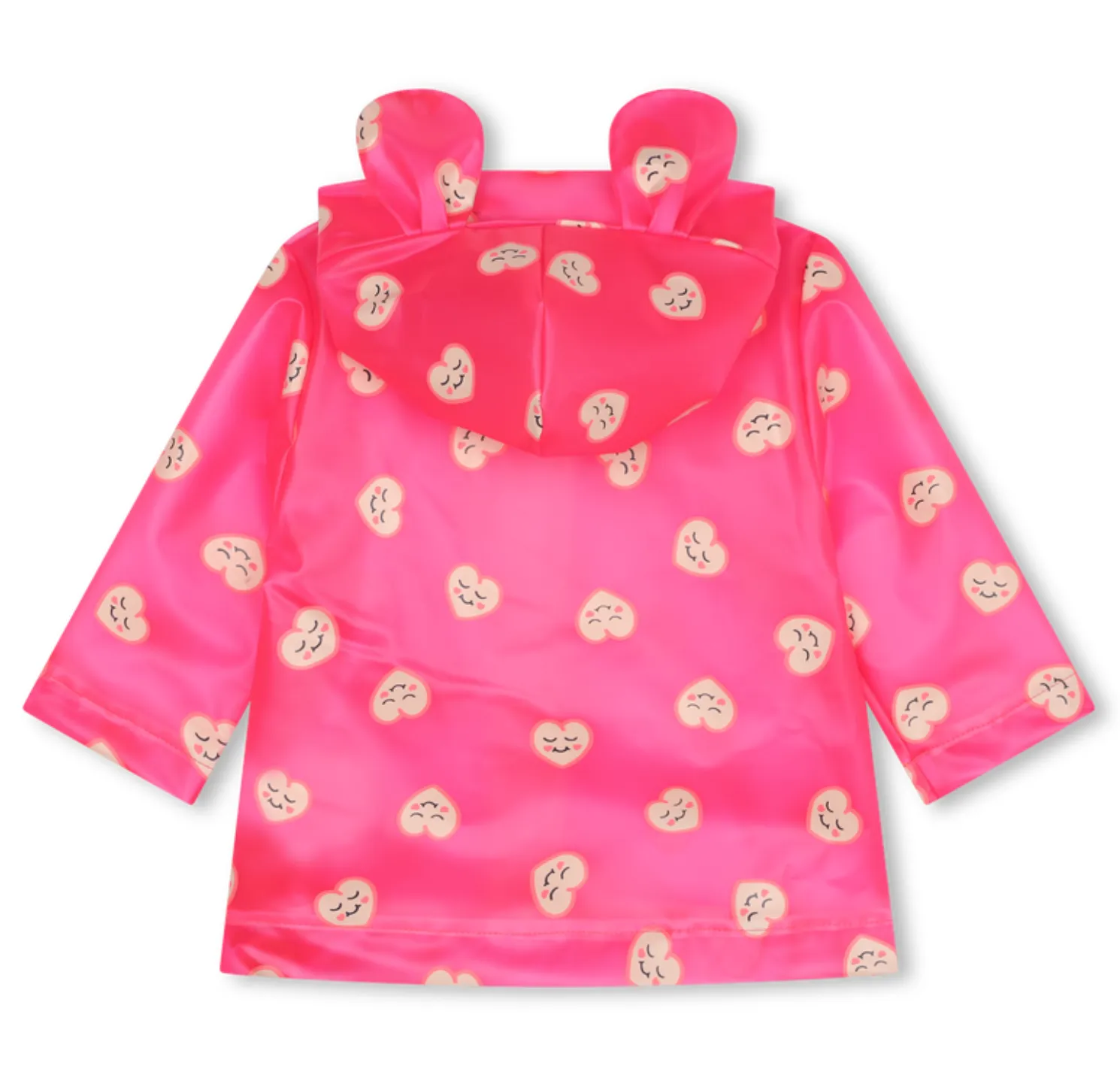 Billie Blush - Transparent Rain Coat - Medium Pink Allover Hearts