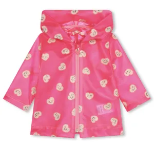 Billie Blush - Transparent Rain Coat - Medium Pink Allover Hearts