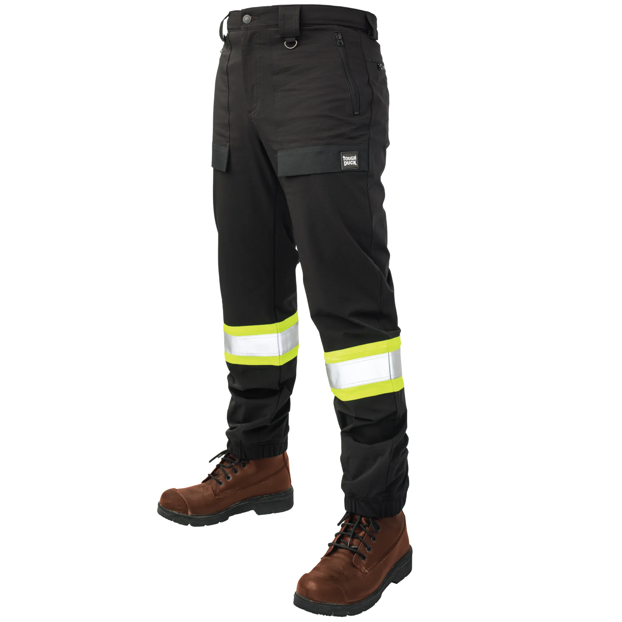 Black Hi-Vis Comfort Fit Free Stretch Safety Jogger by Tough Duck - Style SP10