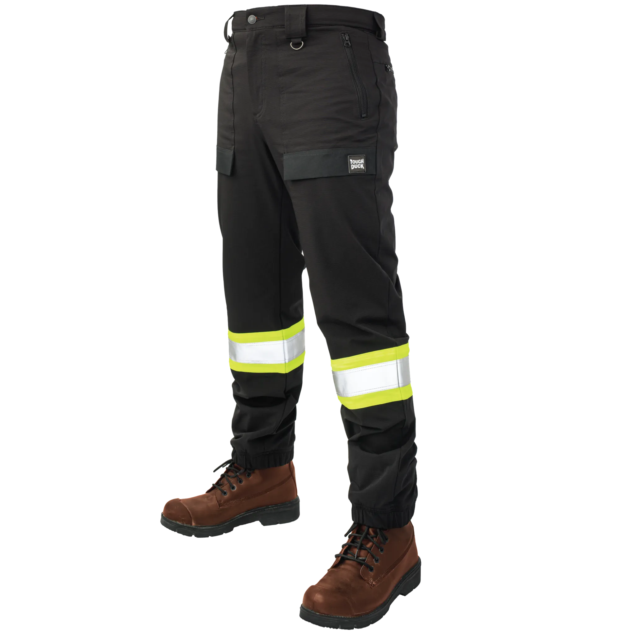Black Hi-Vis Comfort Fit Free Stretch Safety Jogger by Tough Duck - Style SP10