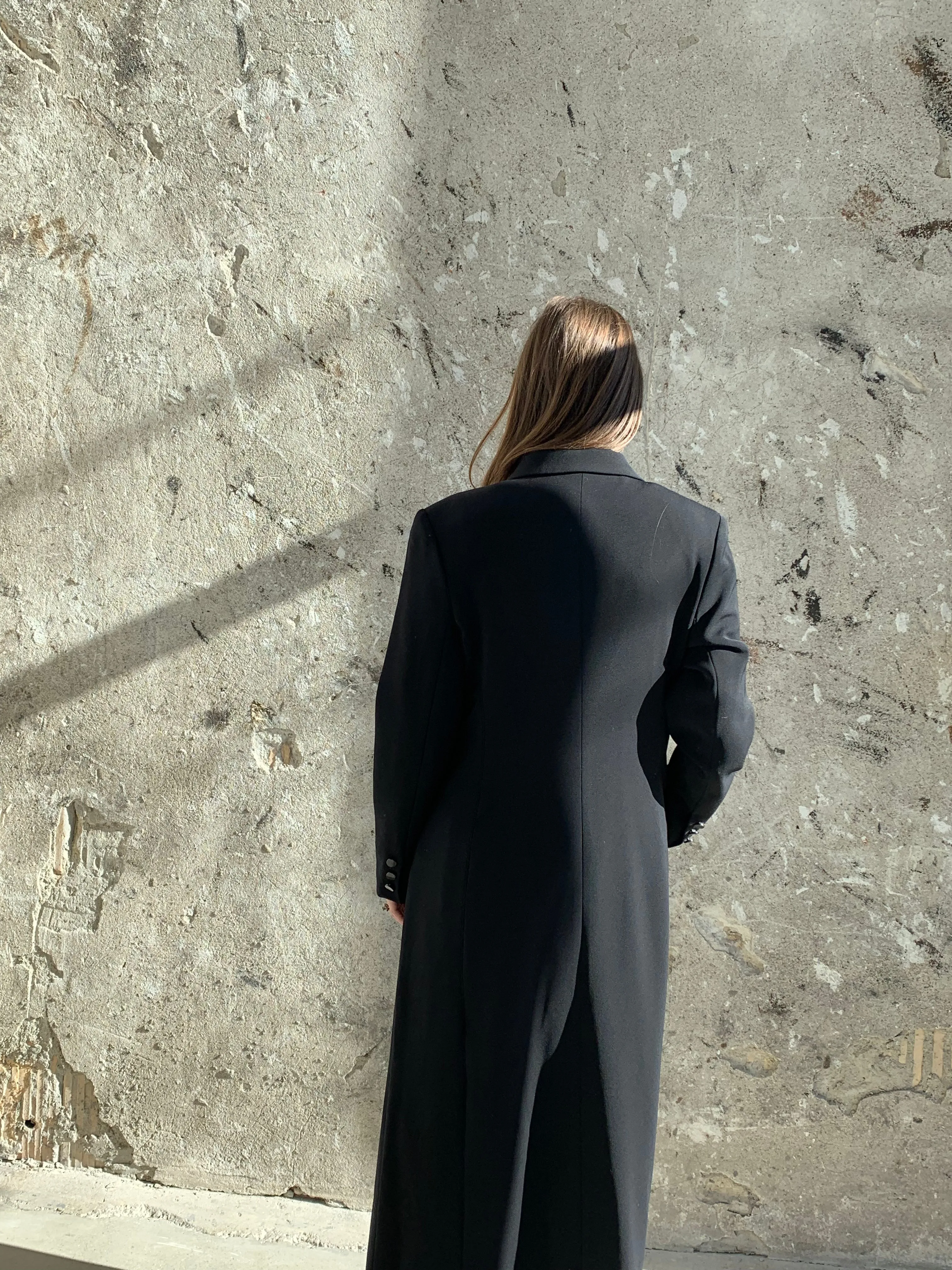 black maxi coat
