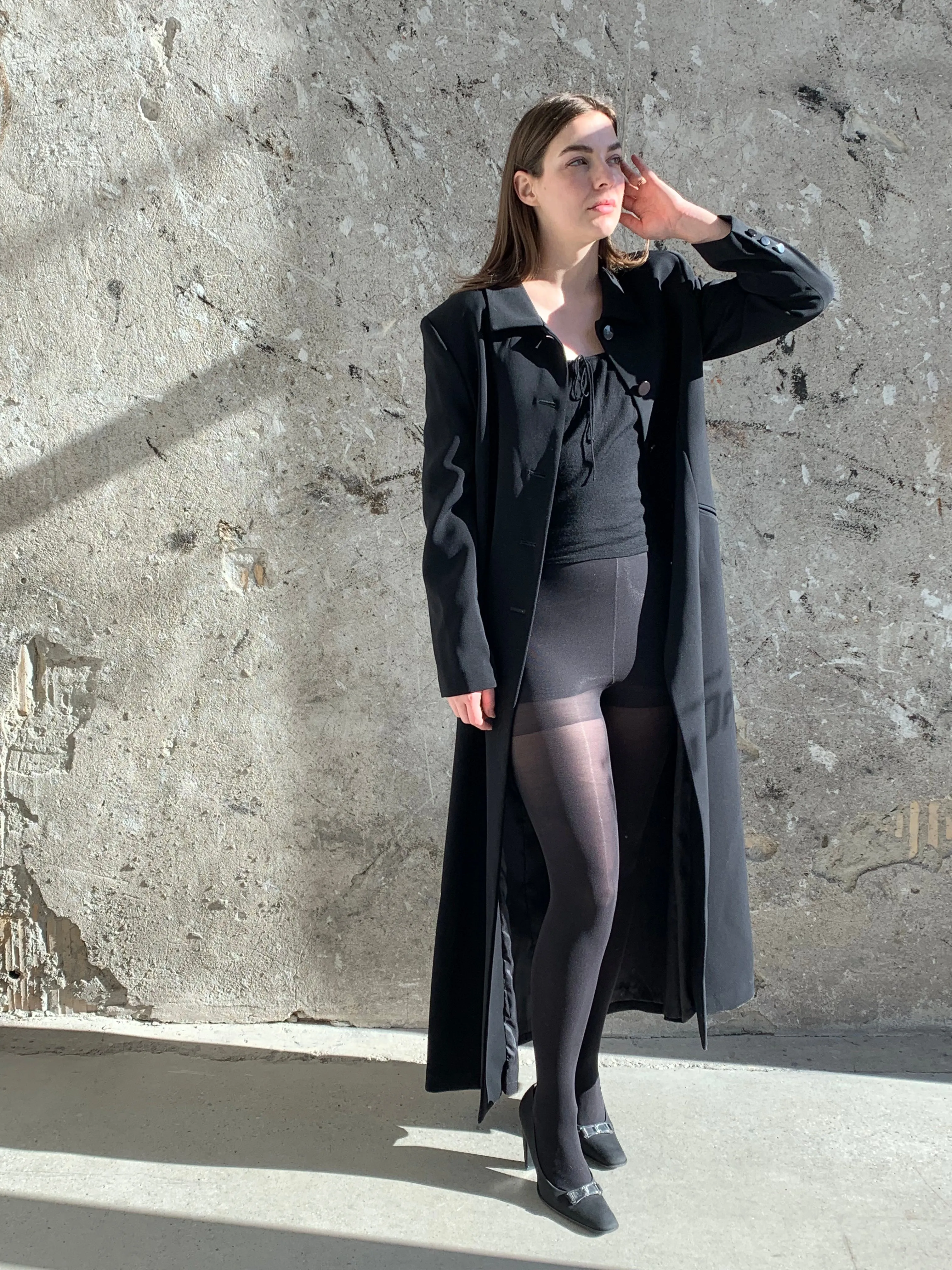 black maxi coat