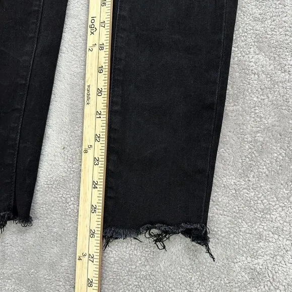 Blanqi Women's Tummy Support Distressed Fray Hem Maternity Jeans Size 2 Black
