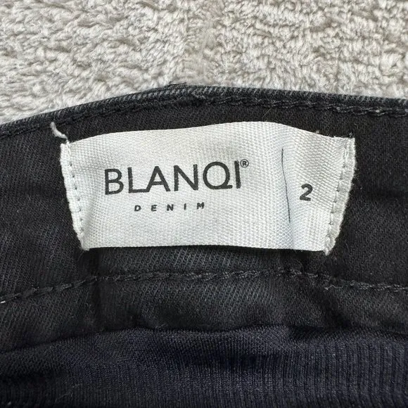 Blanqi Women's Tummy Support Distressed Fray Hem Maternity Jeans Size 2 Black